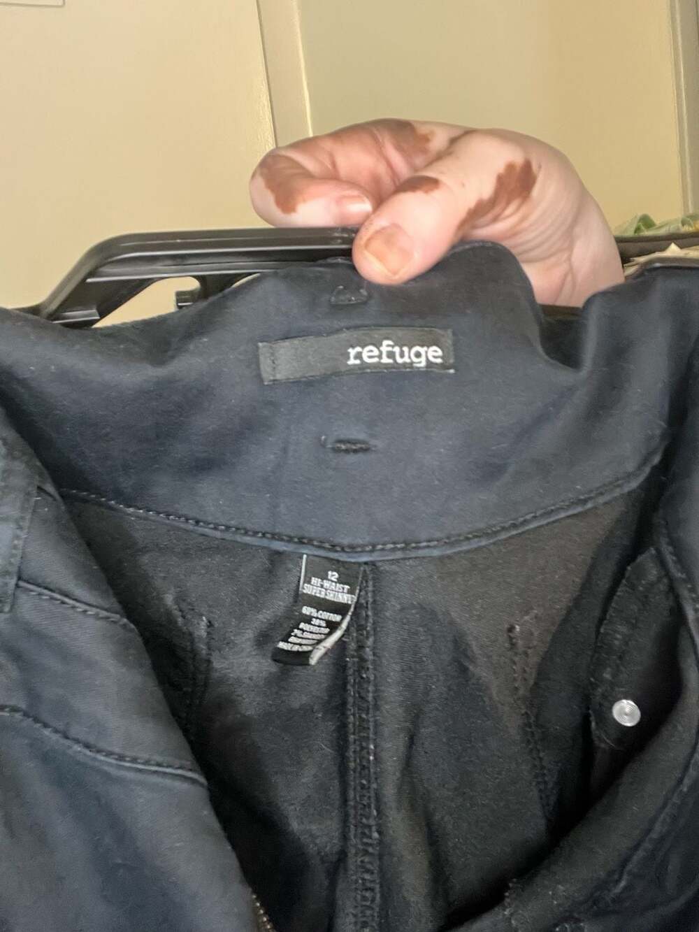 Refuge Hi-Waist Super Skinny Black Jeans Size 12